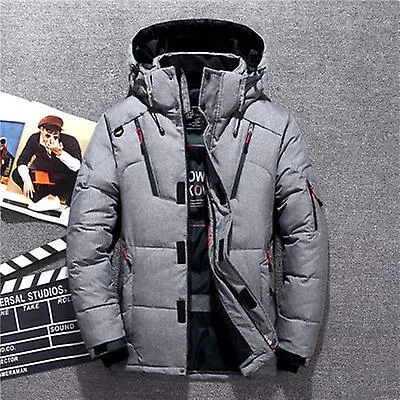 -20 grados Winter Down Coat Men White Duck Down Parkas Jacket Mens Thick Warm Snow Parka Jacket Overcoat Windbreaker Warm Parkas