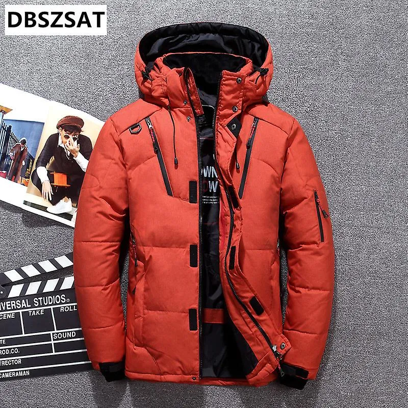 -20 grados Winter Down Coat Men White Duck Down Parkas Jacket Mens Thick Warm Snow Parka Jacket Overcoat Windbreaker Warm Parkas