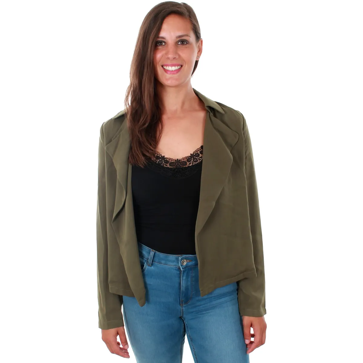 10211568 VMCHERIE LS BLAZER IVY GREEN