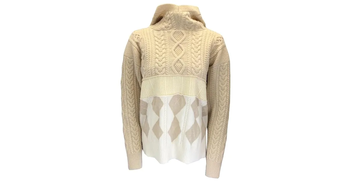 Autre Marque Jersey de punto de ochos con capucha en beige de Tao by Comme des Garçons Negro 