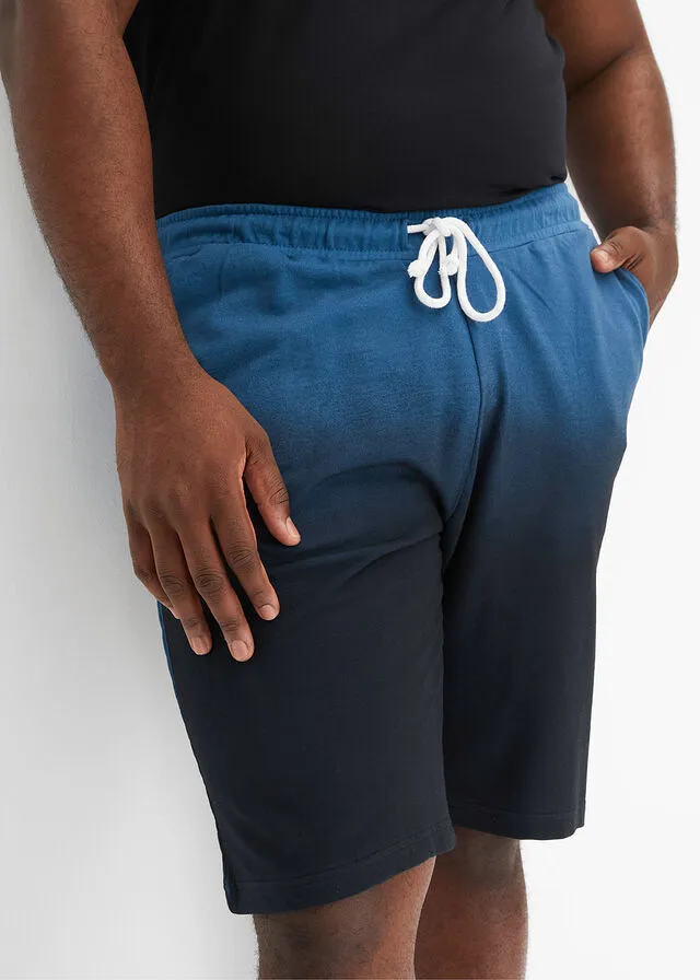 Bermudas de chándal con degradado de color Petróleo azul/negro estampado