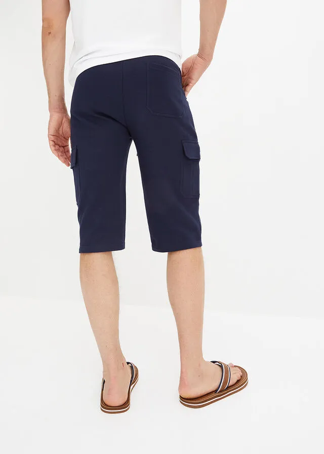 Bermudas de chándal largas, con bolsillos cargo, regular fit Azul oscuro