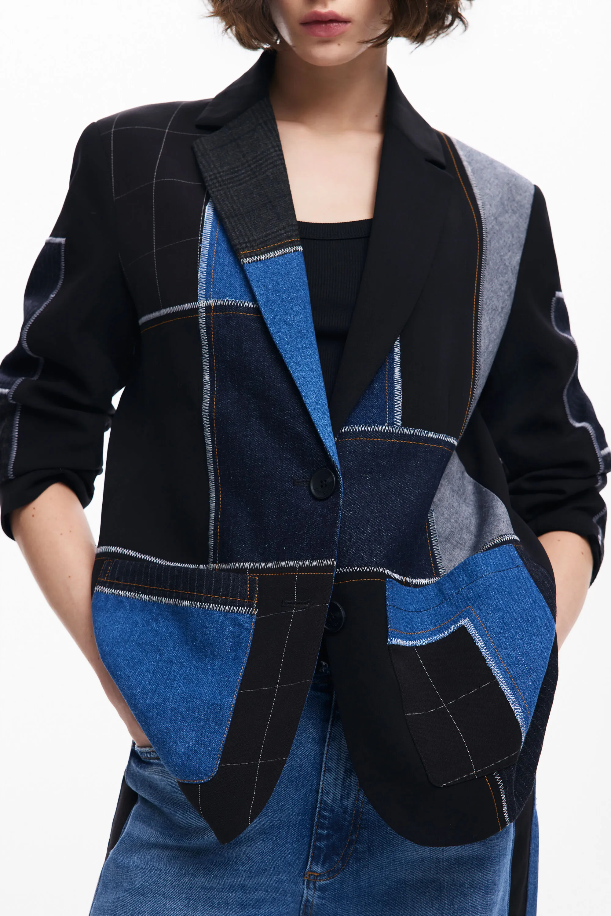 Blazer patchwork combinada