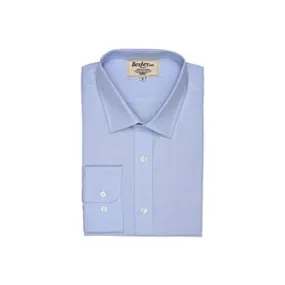 Blue and White Cotton shirt - Straight collar - GERMAIN