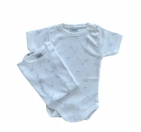 Cotton bodysuit with Giraffes, in two colors. Short sleeve