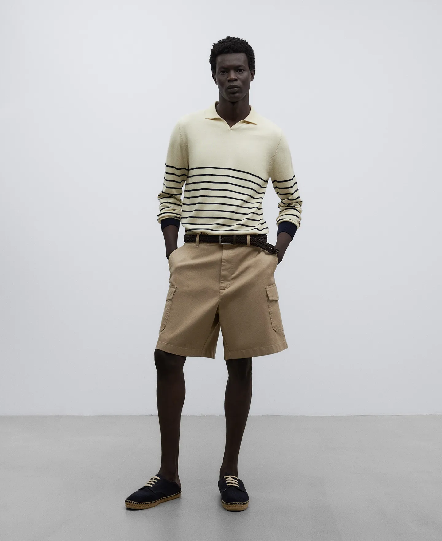 Cotton cargo bermuda shorts man