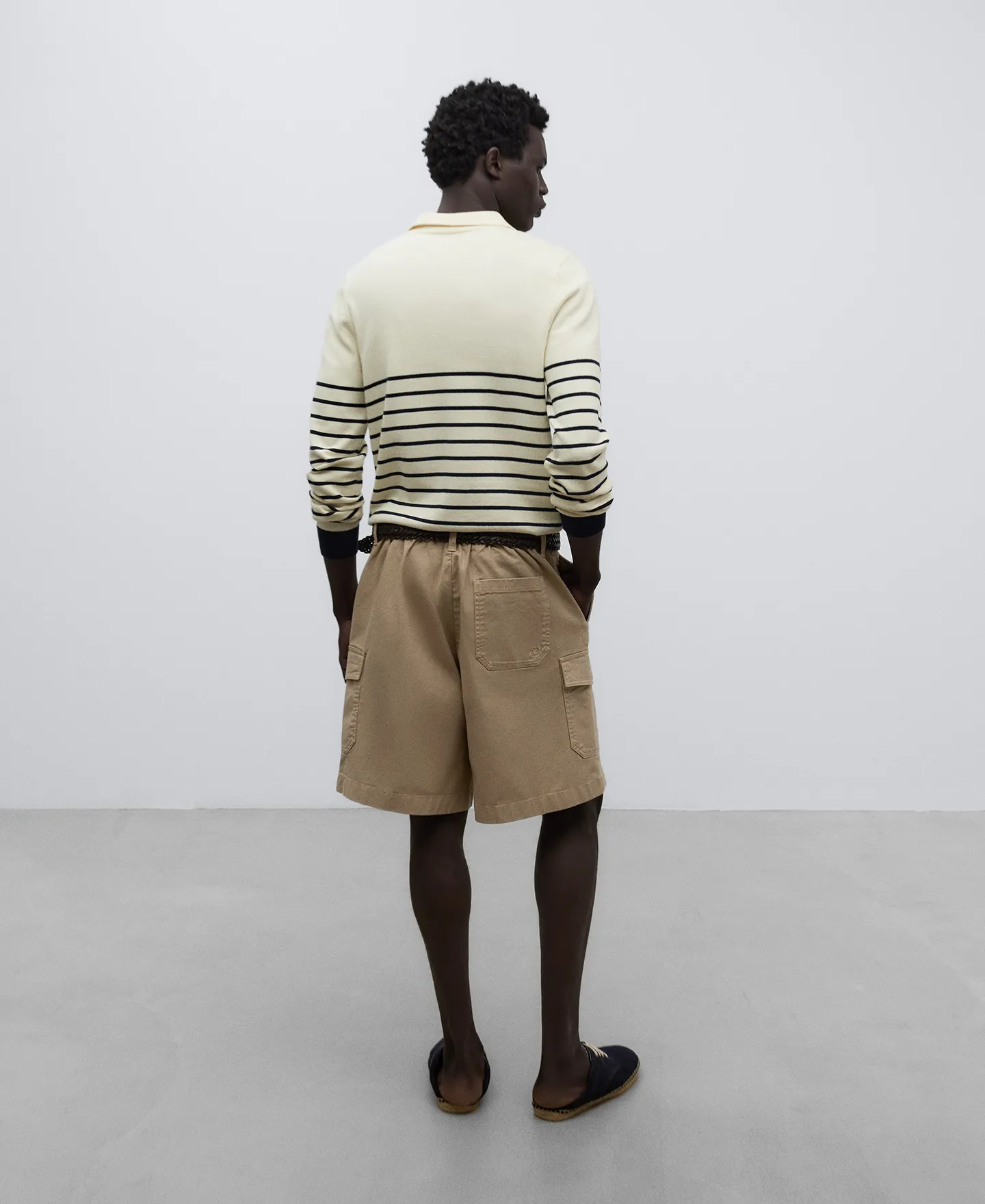 Cotton cargo bermuda shorts man