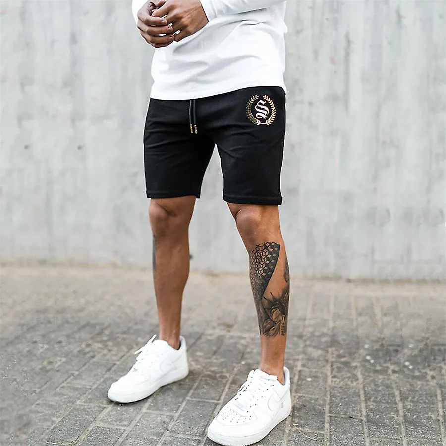 Cotton Running Shorts Men Jogging Sport Bermuda Gym Clothing Fitness Sweatpants Male Summer Solid Black Workout Training Bottoms