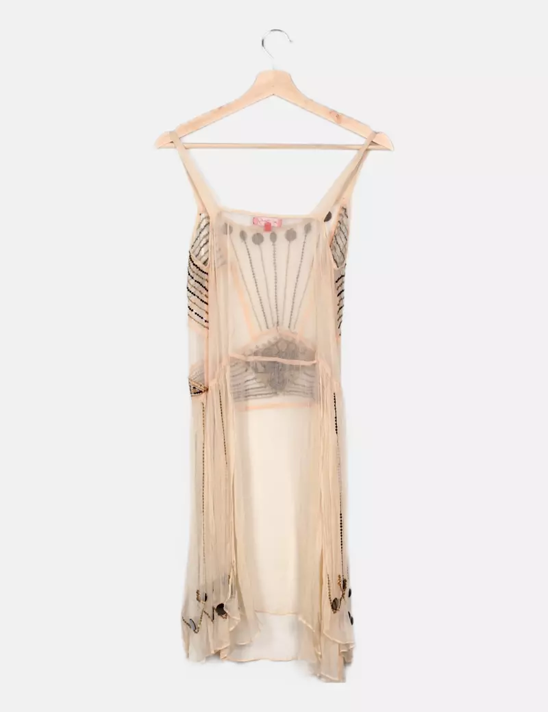 Derhy Vestido nude combinado