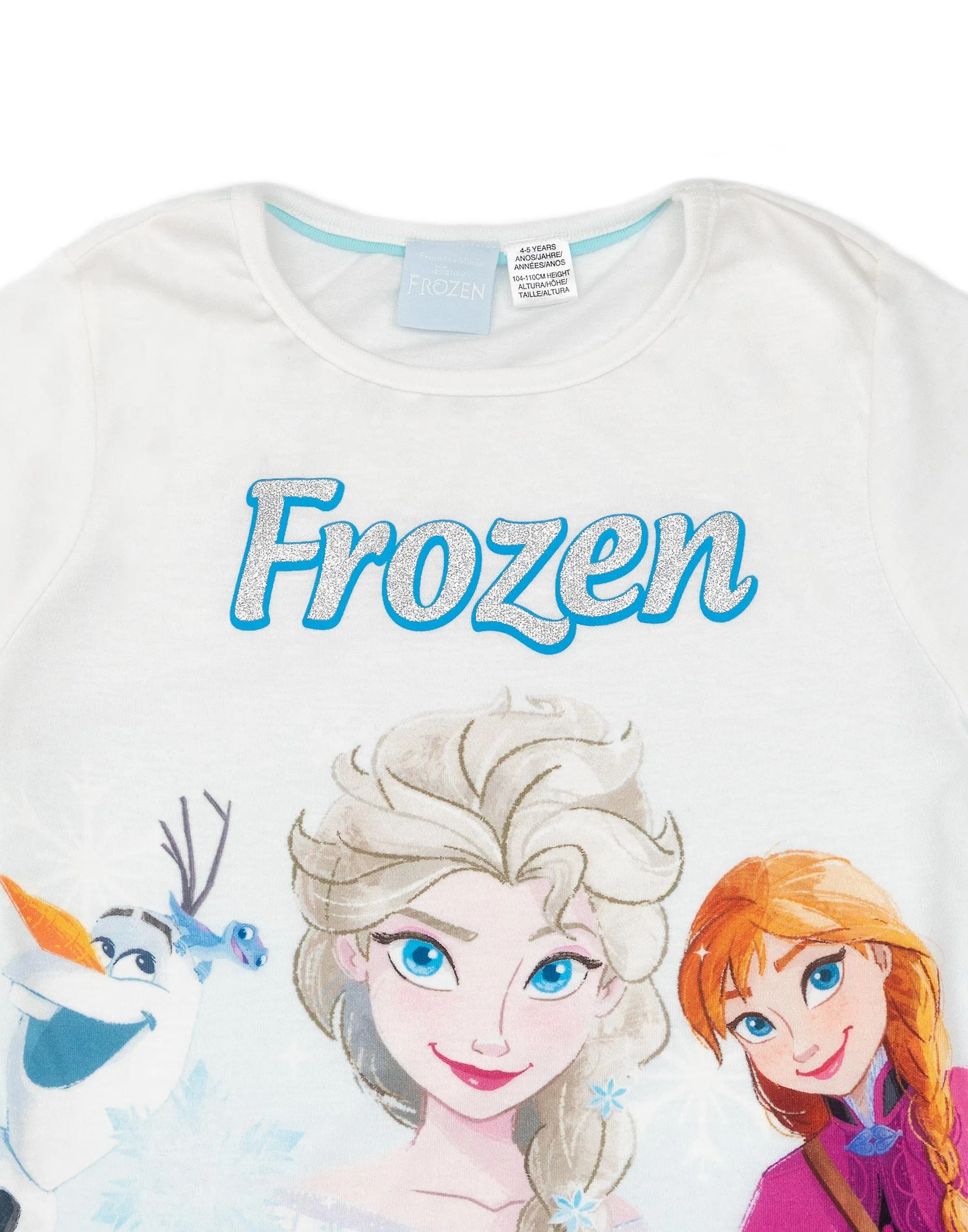 Disney x Frozen Girls Short Sleeve Short Leg Pyjama Set Blue Elsa, Anna, Olaf