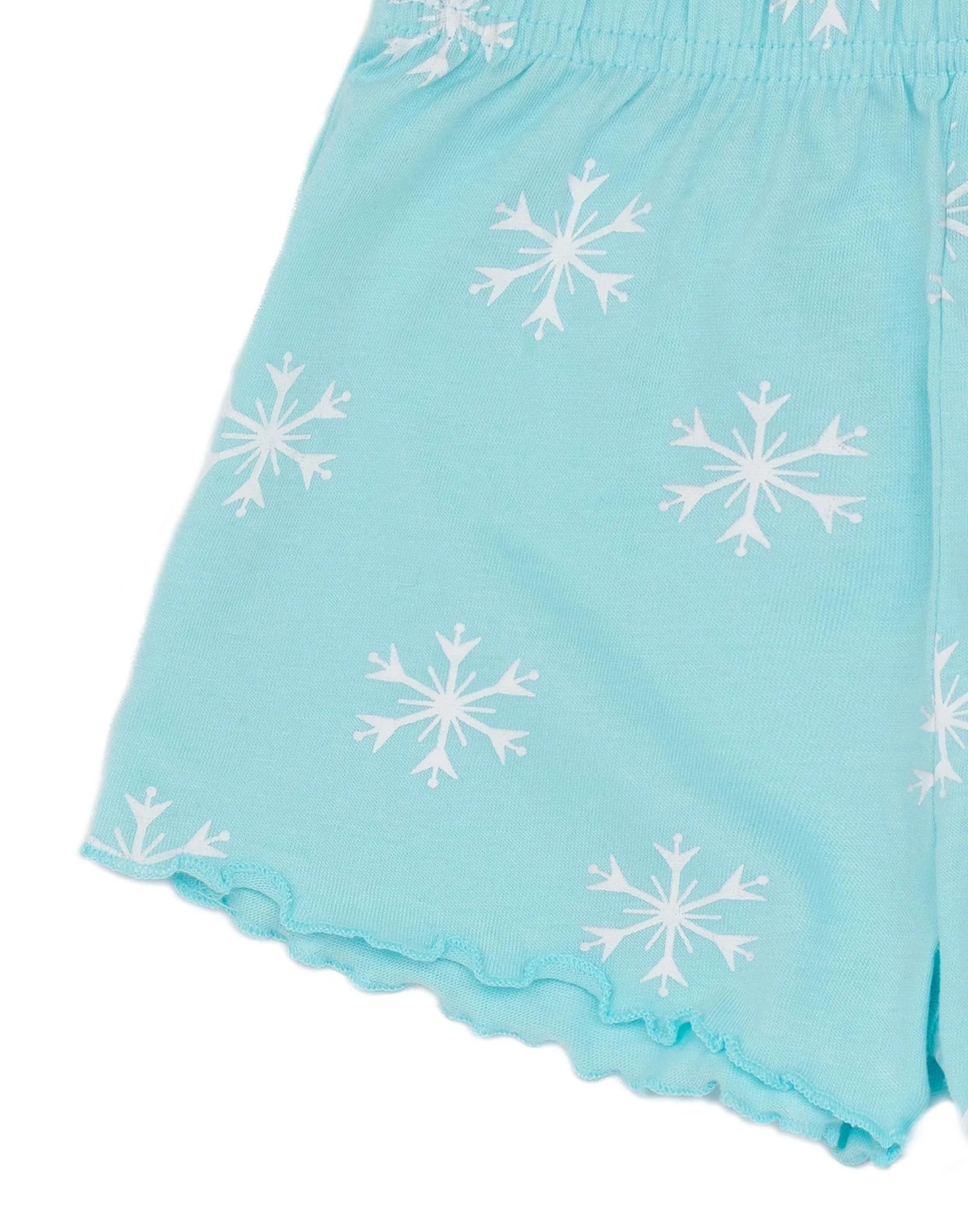 Disney x Frozen Girls Short Sleeve Short Leg Pyjama Set Blue Elsa, Anna, Olaf