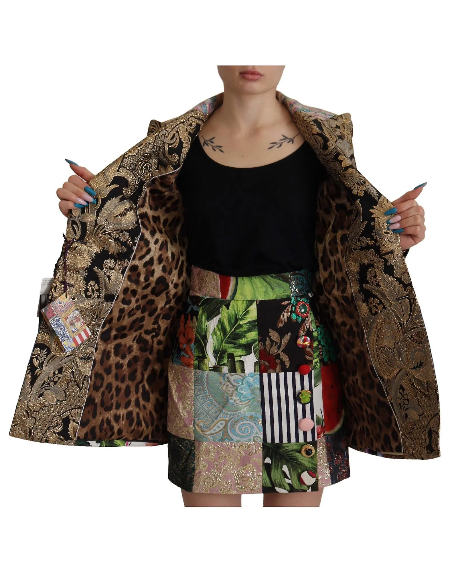 Dolce & Gabbana Patchwork Jacquard Blazer Jacket