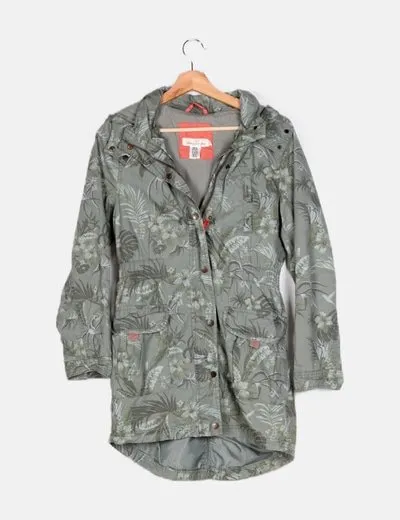 H&M Parka verde estampada