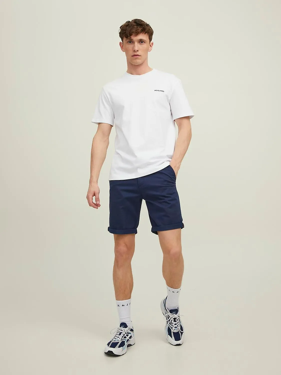 JACK & JONES Herren Shorts Mid Waist Chino Midi Bermuda Pants Regular Fit