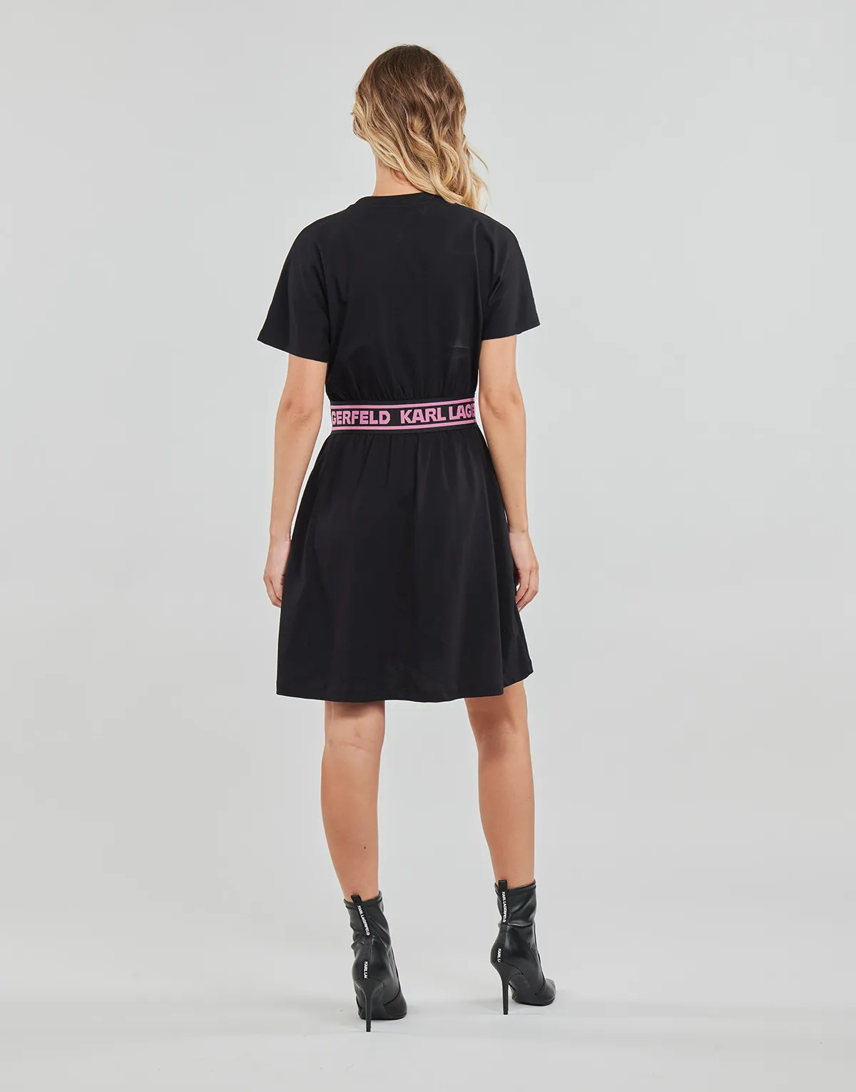 JERSEY DRESS W/LOGO WAIST