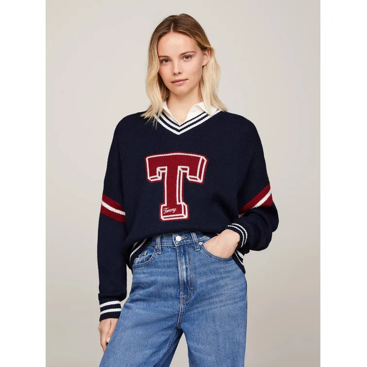 JERSEY OVERSIZE CON INICIAL UNIVERSITARIA MUJER TOMMY JEANS