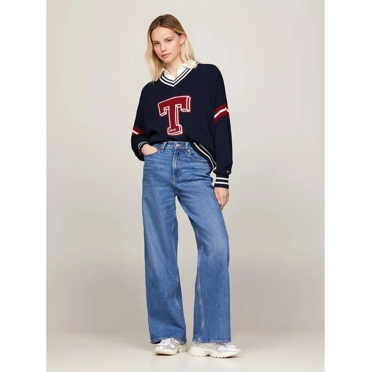 JERSEY OVERSIZE CON INICIAL UNIVERSITARIA MUJER TOMMY JEANS