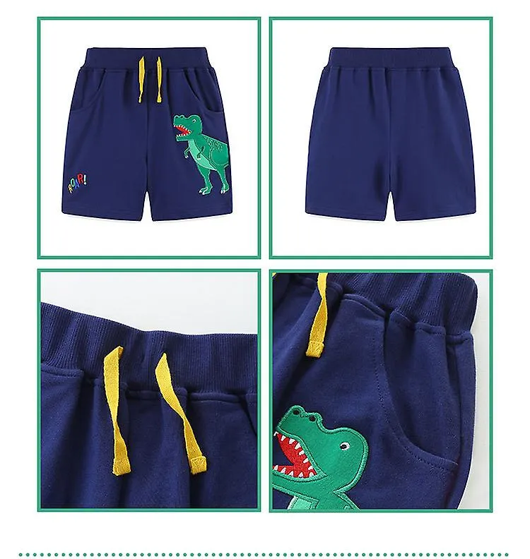 Kids'/baby/boys' sports short Summer Cotton Dinosaur embroidery Athletic shorts 2-7 years old