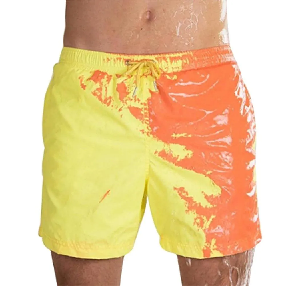 Magical Change Color Beach Shorts Hombres Bañadores Trajes de baño Baño seco rápido