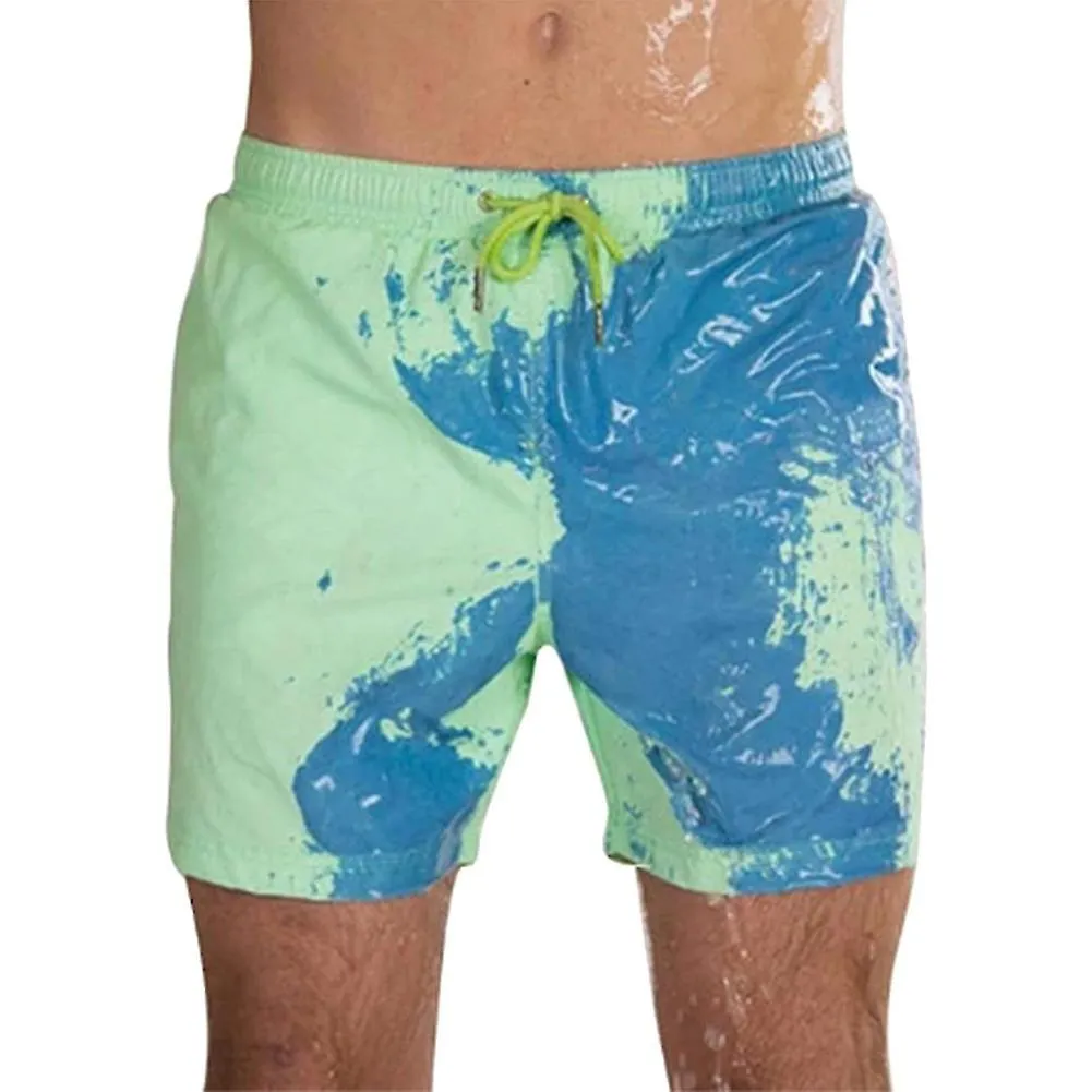 Magical Change Color Beach Shorts Hombres Bañadores Trajes de baño Baño seco rápido