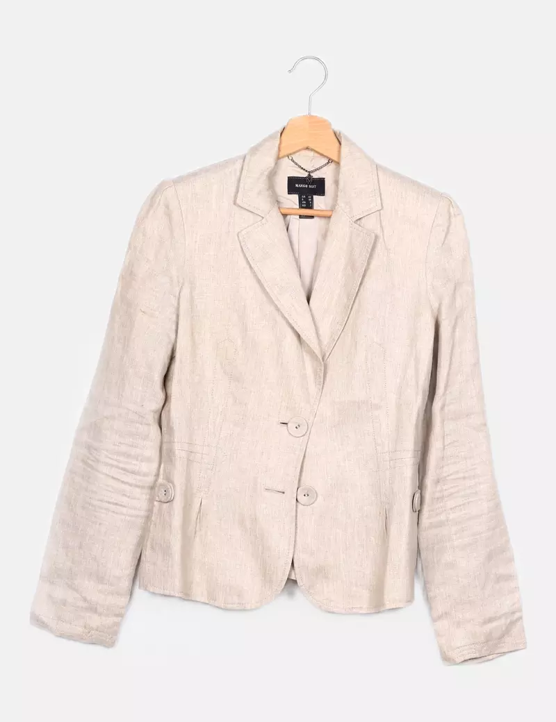 Mango Blazer beige básica