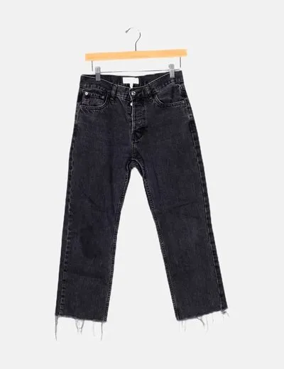 Mango Pantalón denim negro pirata