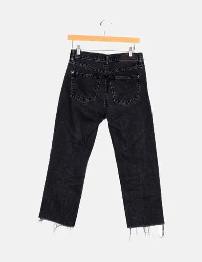 Mango Pantalón denim negro pirata