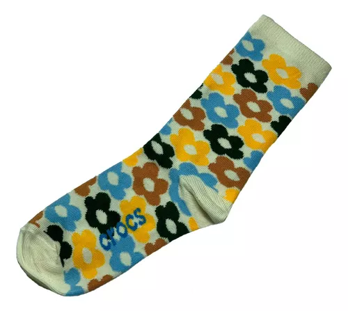 Medias Crocs Socks 3/4 Flowers Mujer 7019c90h Ahora 6 Empo