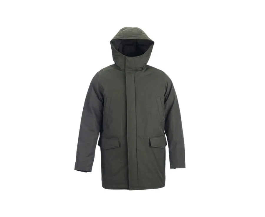 Men's Dark Green Feather-Lined Winter Parka - SOREN III