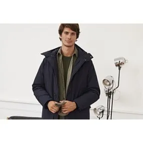 Men's Dark Navy Feather-Lined Winter Parka - SOREN III