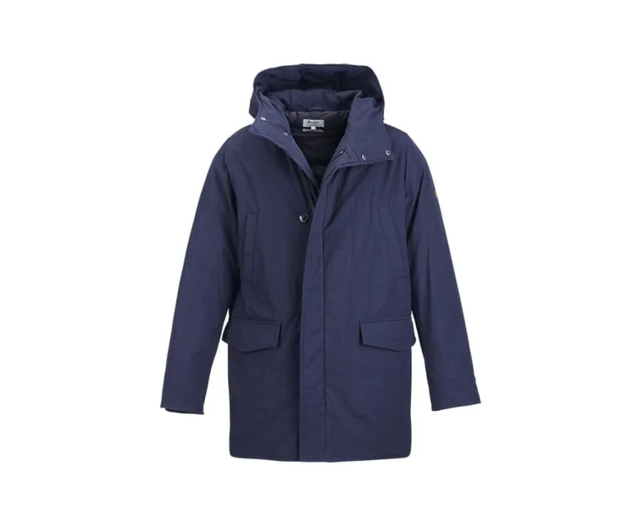 Men's Dark Navy Feather-Lined Winter Parka - SOREN III