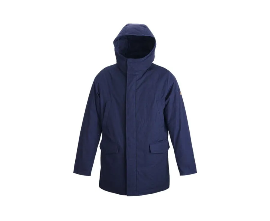 Men's Dark Navy Feather-Lined Winter Parka - SOREN III