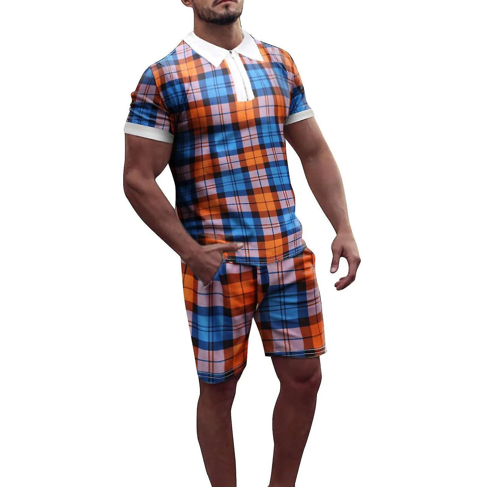 Men's Fashion Short-sleeved Shorts Two-piece Sports And Leisure Suit