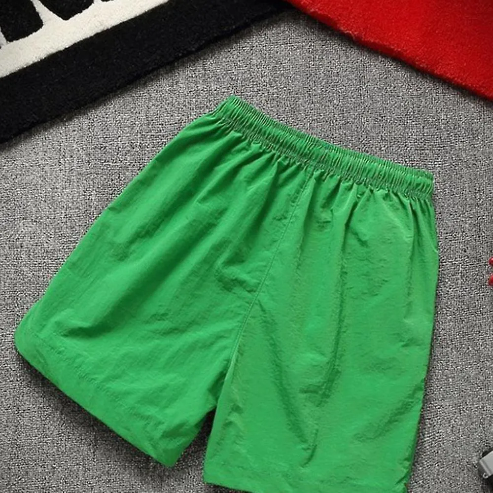 Men's Sweatpants, Summer Beach Thin Quick-drying Simple Casual Solid Color Running Sports Shorts, Green (L)