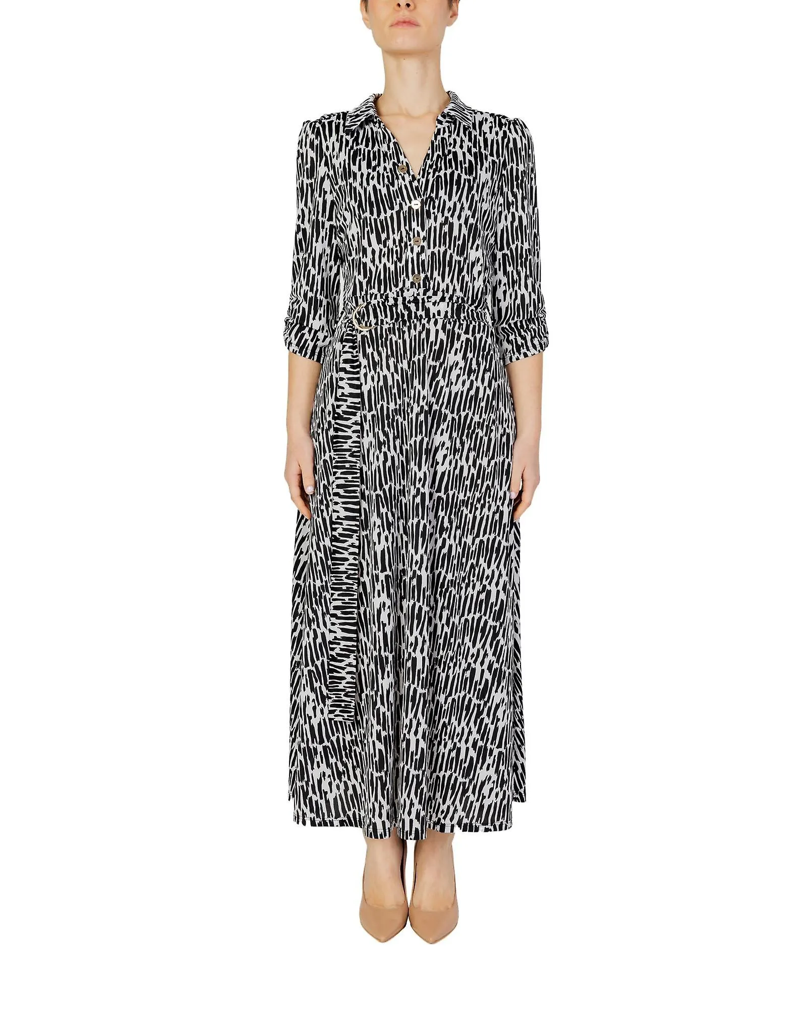 Morgan De Toi Printed Long Sleeve Dress