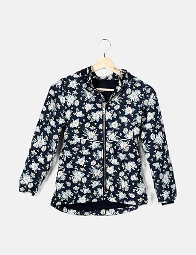 Name it Parka azul marina estampado floral