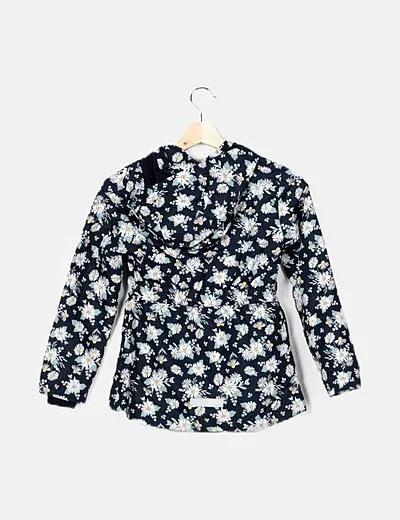 Name it Parka azul marina estampado floral