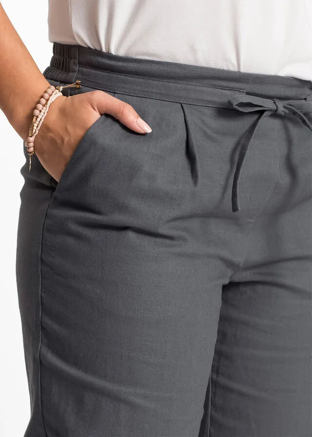 Pantalón de lino Gris ahumado