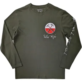 Pink floyd | official band long sleeve t-shirt | the wall hammers logo (back & sleeve print)