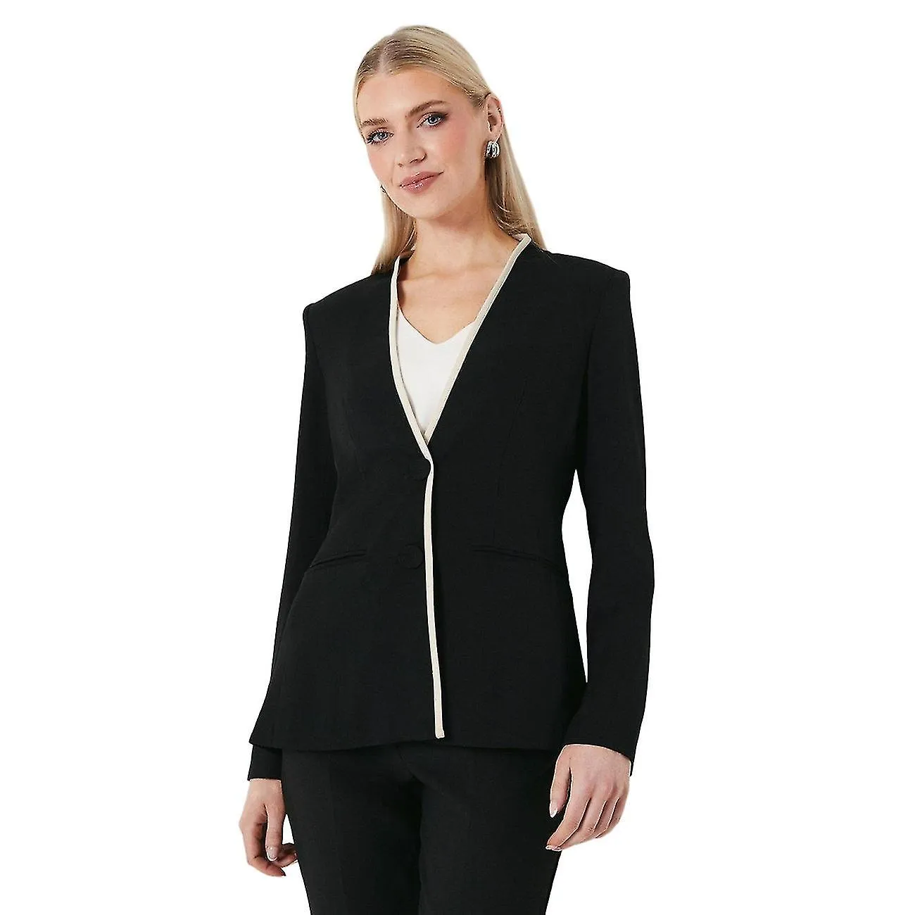 Principles Womens/Ladies Pipe Detail Collarless Blazer