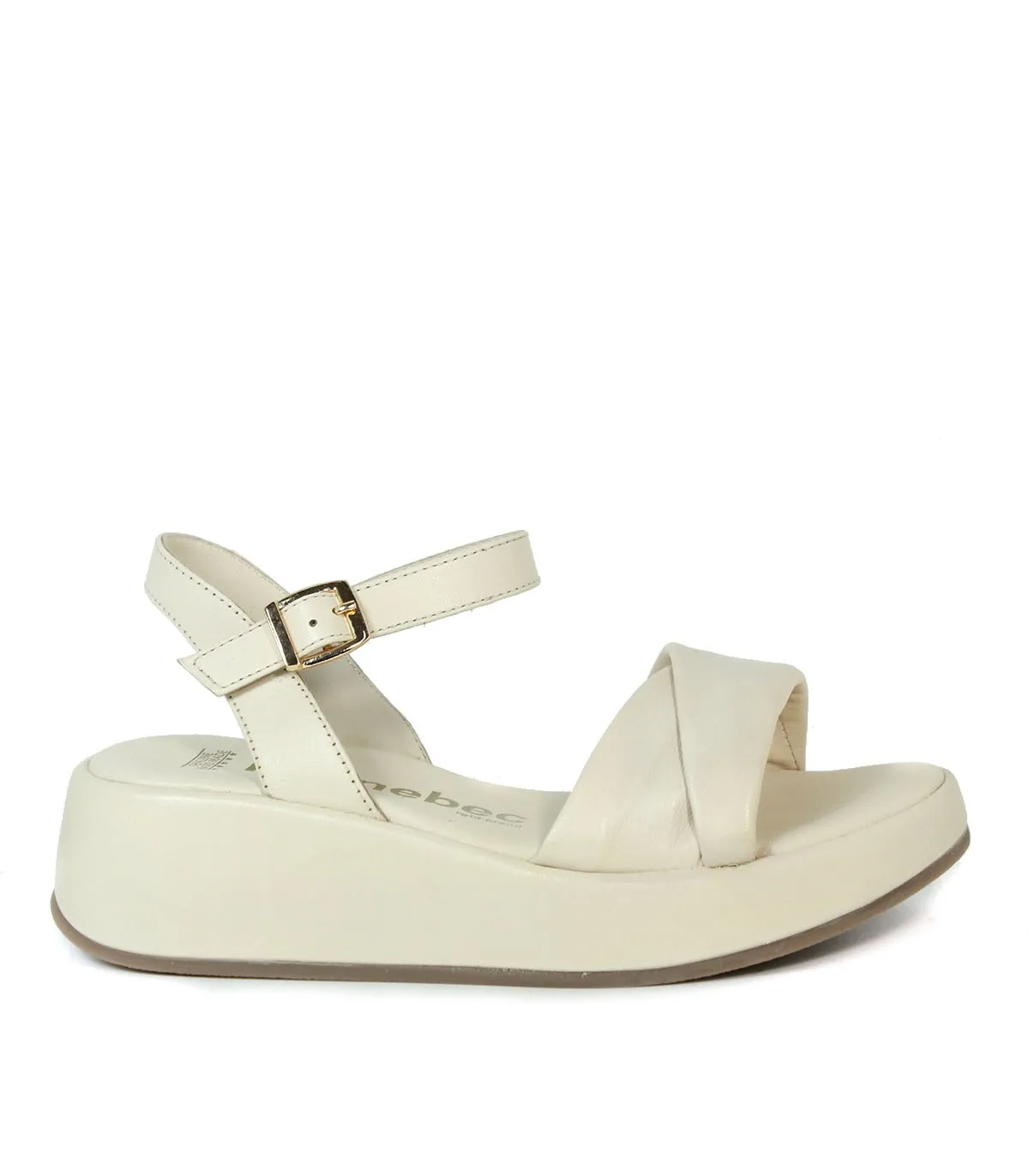 SANDALIAS DE PIEL PARA MUJER KENNEBEC QUEBEC-504 BEIGE