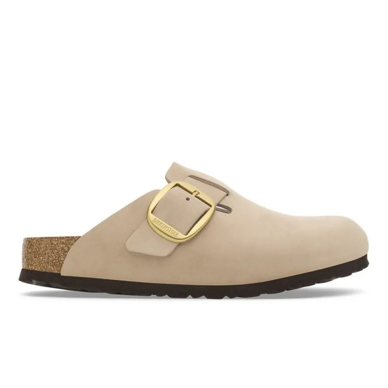 Sandalias Planas Birkenstock Boston Big Buckle Mujer Beig