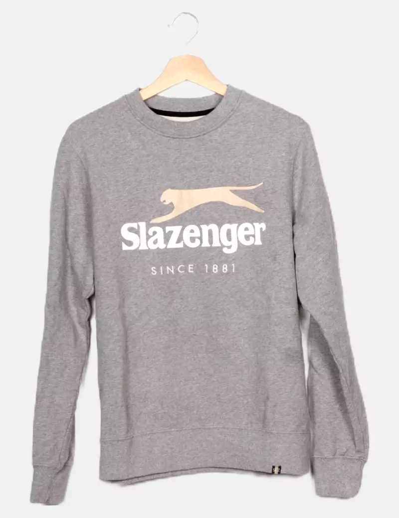 Slazenger Sudadera casual gris logo