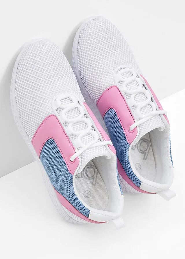 Sneakers bajos Blanco-beige-azul claro-rosa