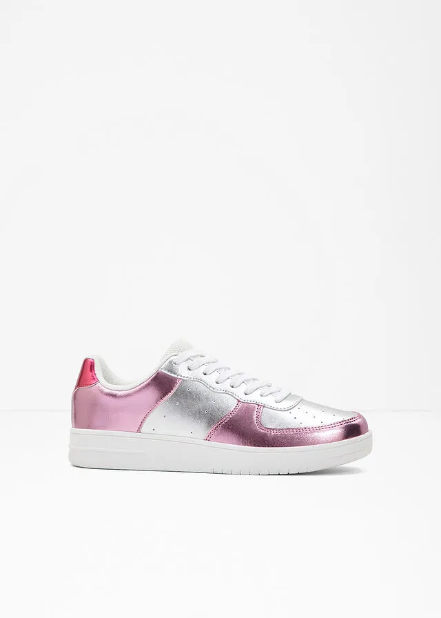 Sneakers bajos con plataforma Blanco-rosa pálido