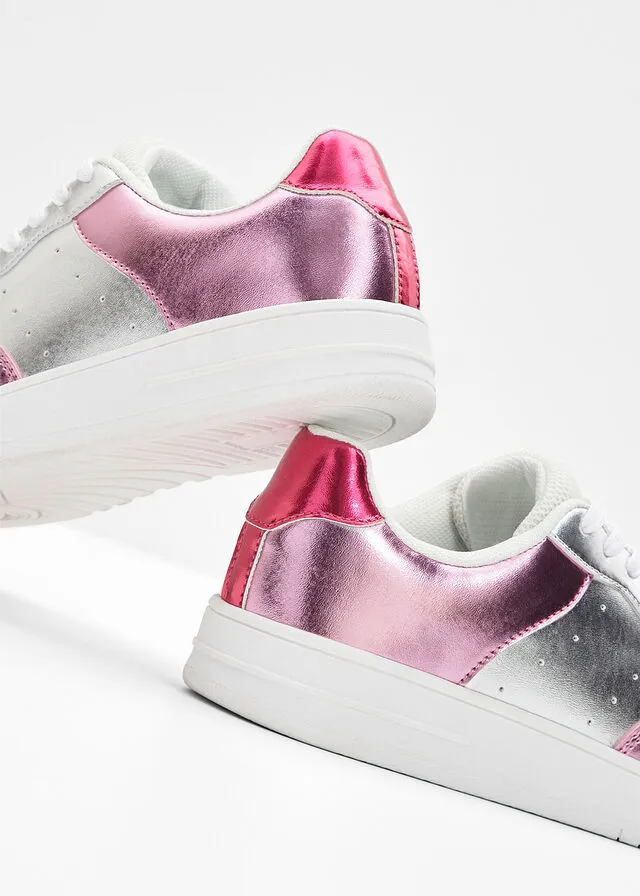 Sneakers bajos con plataforma Blanco-rosa pálido