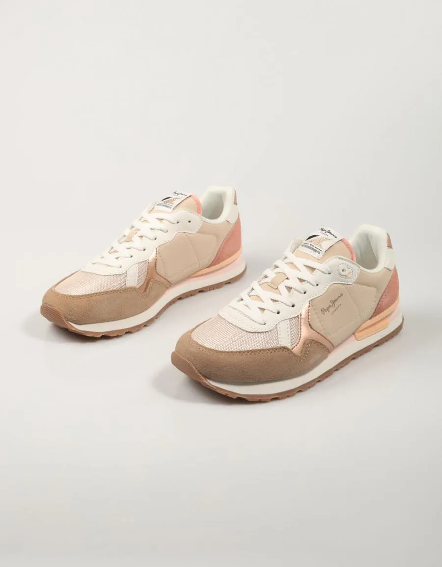  sneakers PEPE JEANS Brit Mix W - Pls40012 en Beige 84703