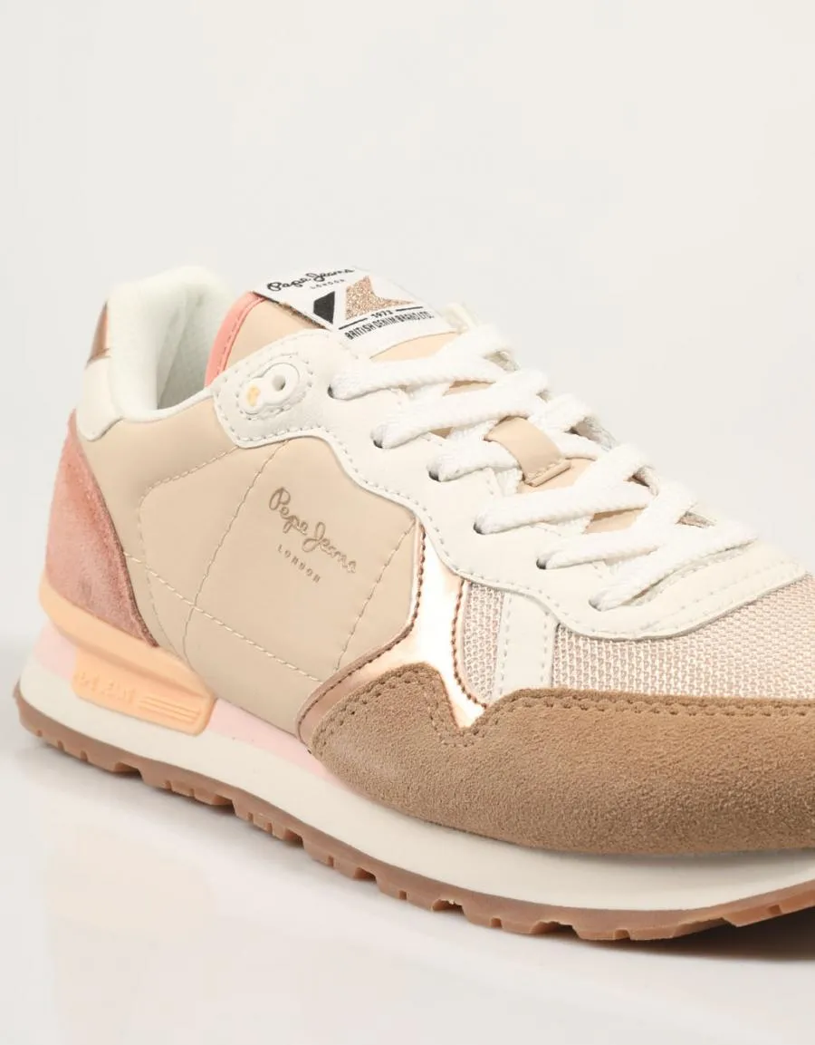  sneakers PEPE JEANS Brit Mix W - Pls40012 en Beige 84703