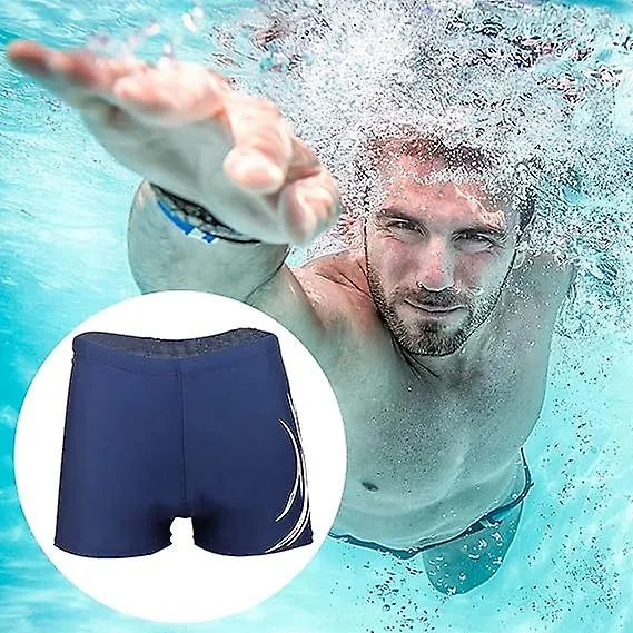 Swim Trunks, Men's Swimming Trunks in Good Elasticity of High-tech Material Embroidery Trunks Boxers Briefs Swim Shorts with