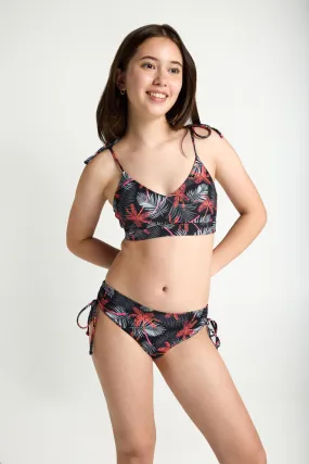 Top bikini adolescente lazos Jungle Palm Black